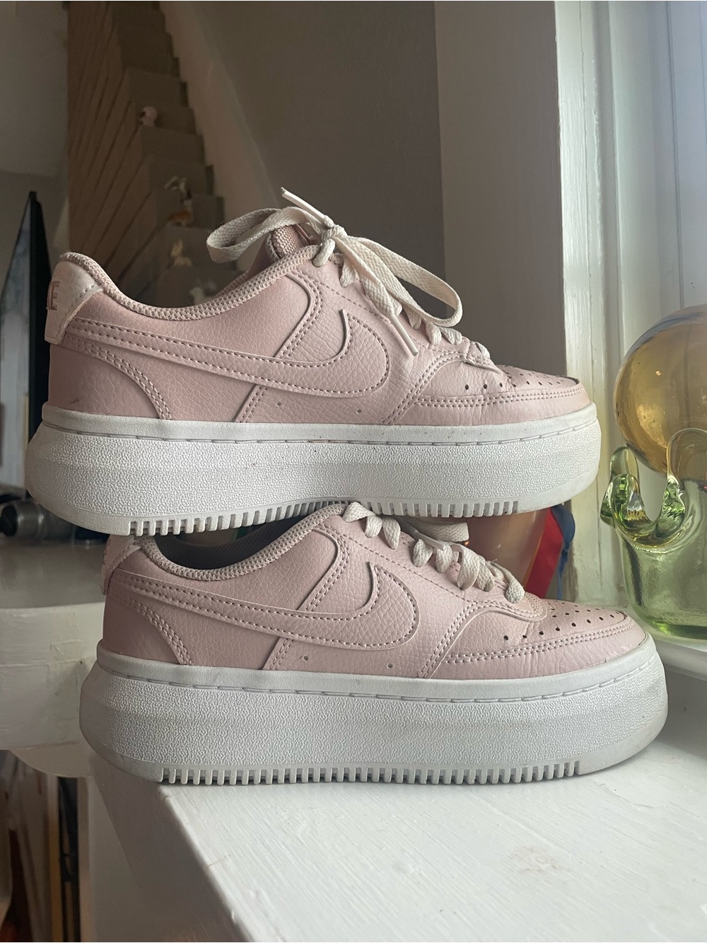 Nike Court Vision Alta platform sneakers Pink Oxford women's 7.5 sneaker